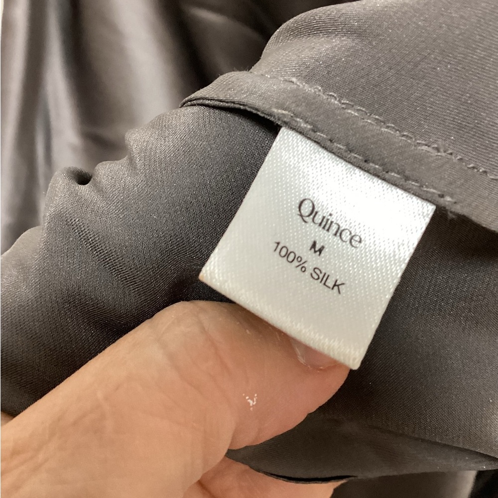 Quince 100% Washable Silk Midi Skirt – Size M – Charcoal Gray - Picture 7 of 9